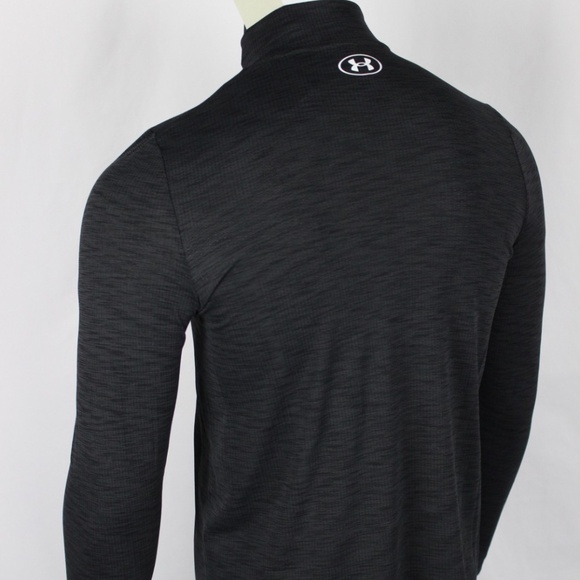 Under Armour Men's UA Seamless 1/2 Zip Long Sleeve Top S Small Black - Picture 2 of 2